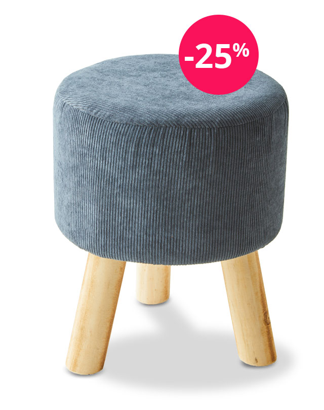 Tabouret en velours côtelé