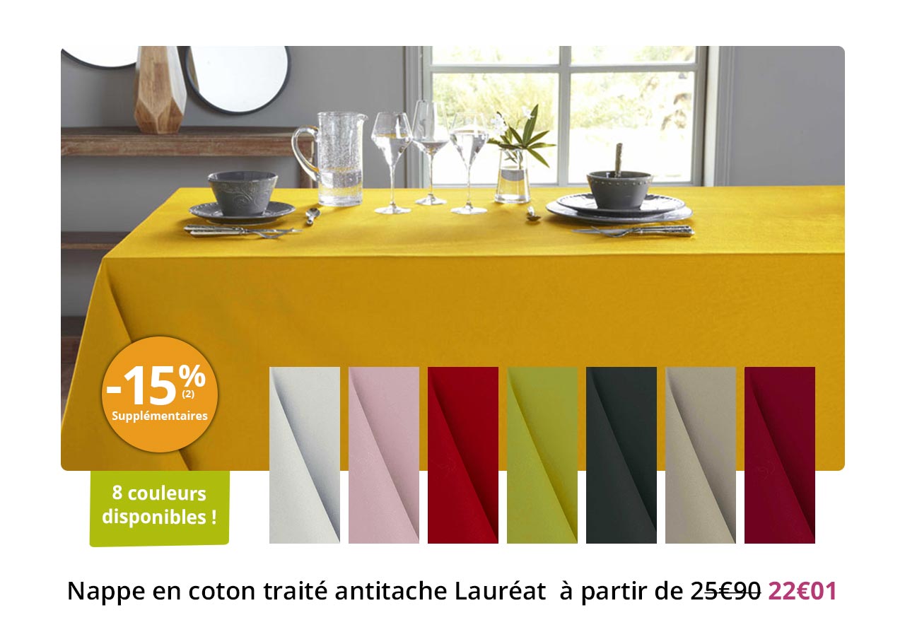 Nappe en coton traité antitache Lauréat