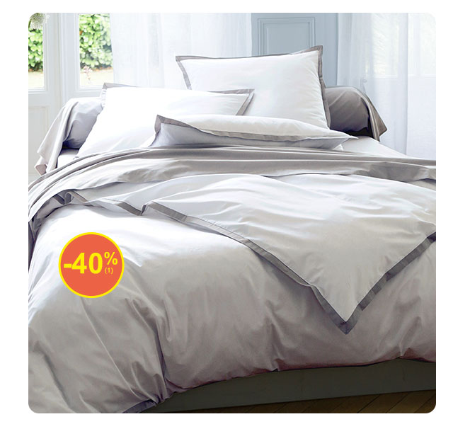 Linge de lit percale bicolore